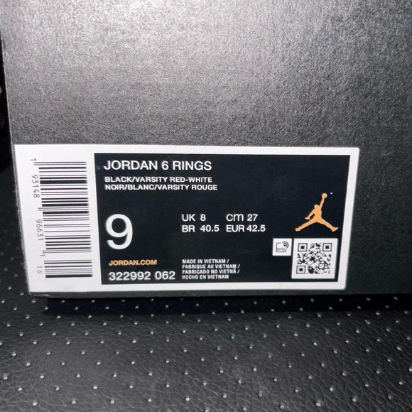 Jordan 6 rings black red white - Picture 4 of 5
